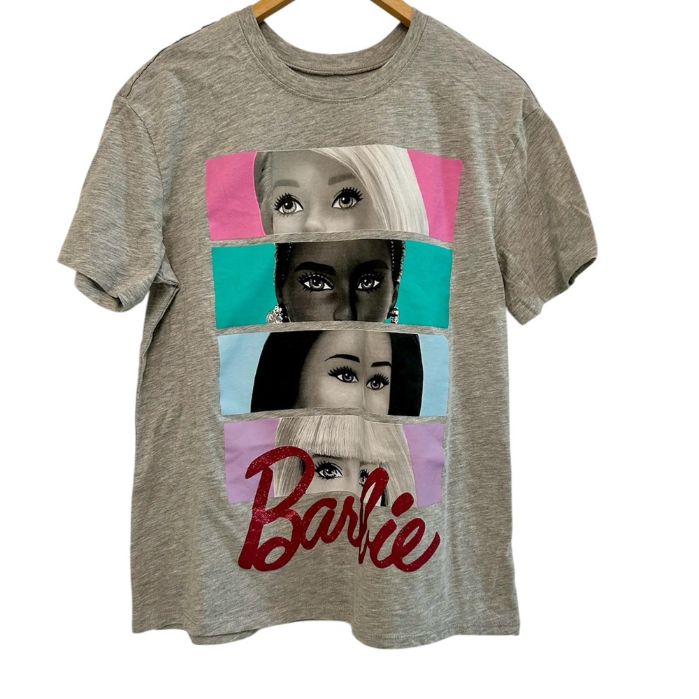Barbie-Graphic Tee Unisex Crew-Neck Short-Sleeve T-Shirt Size L Juniors